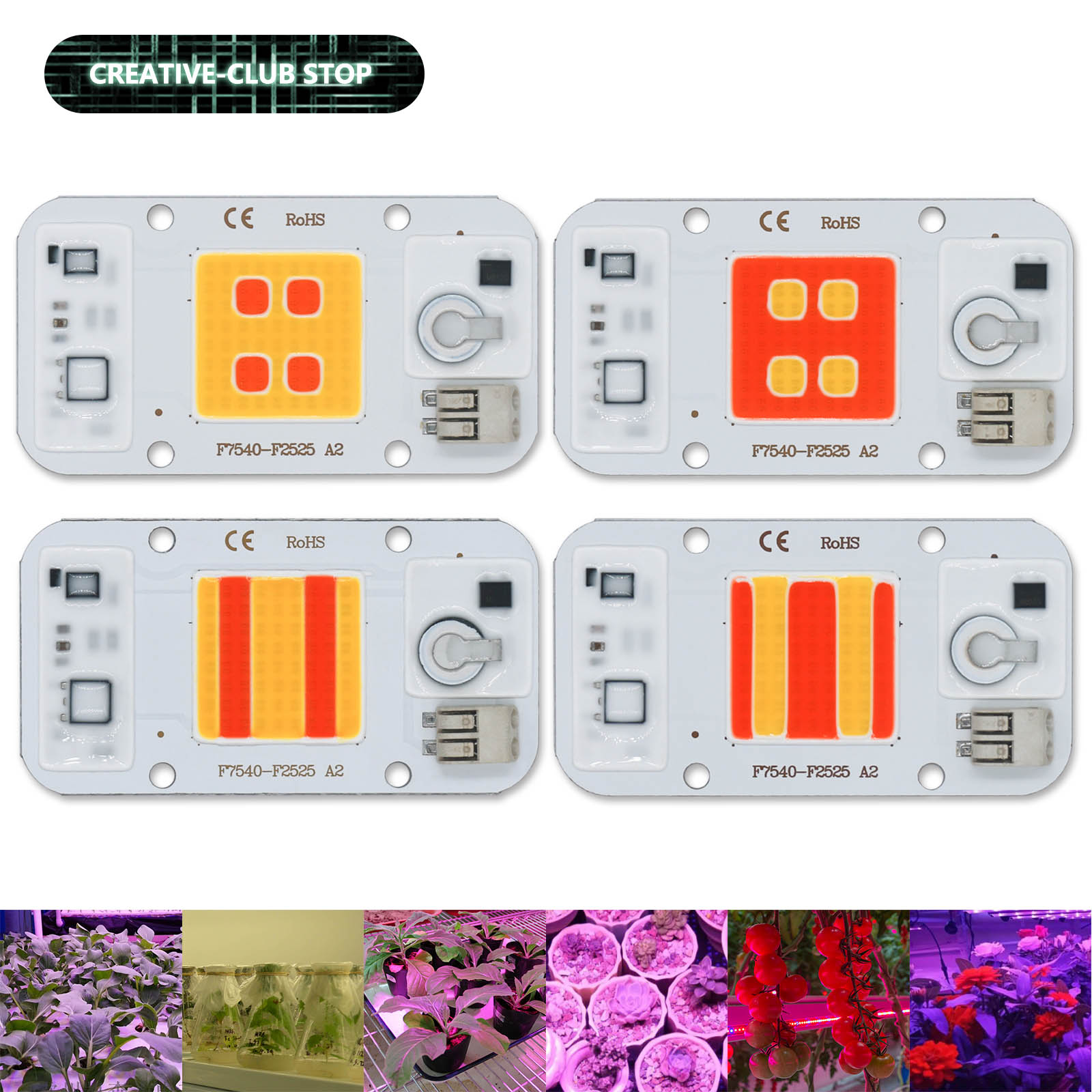 Plant Grow Light Full Spectrum - 50W LED COB Çip Kaynak Ücretsiz