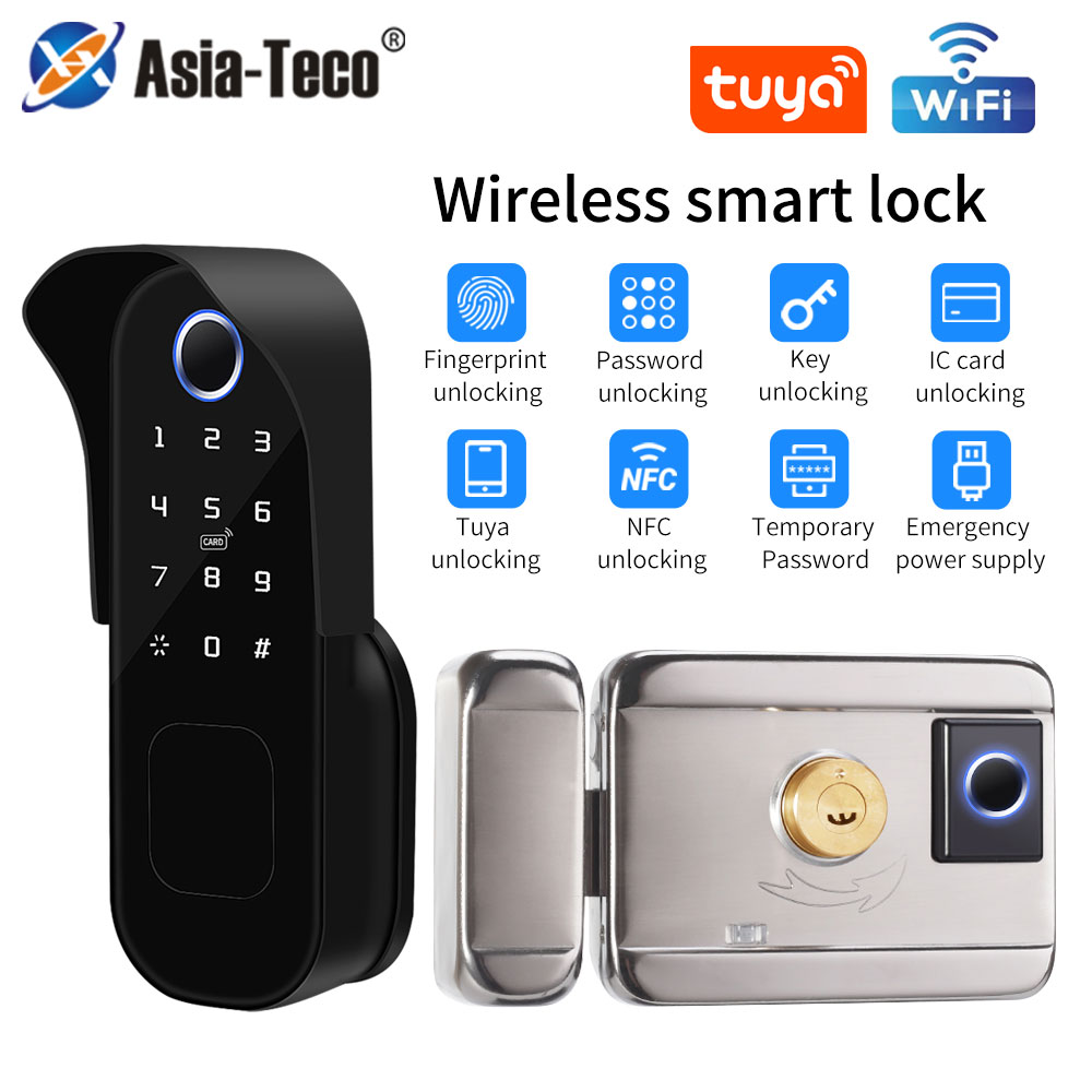 Smart Garden Gate Lock - Tuya parmak izi kapı kilidi su