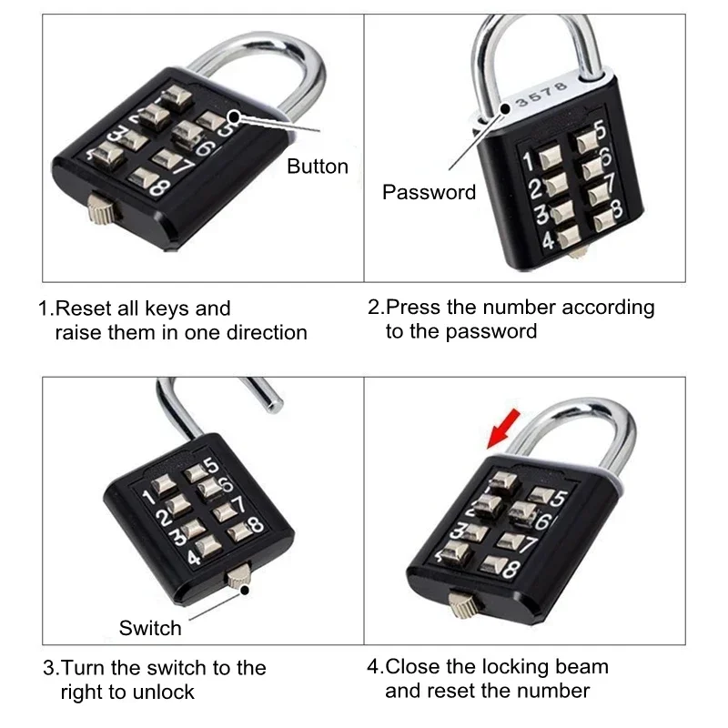 8 Haneli Şifre Kodu Açık Kombi - Smart Garden Gate Lock incelemesi ve fiyatı