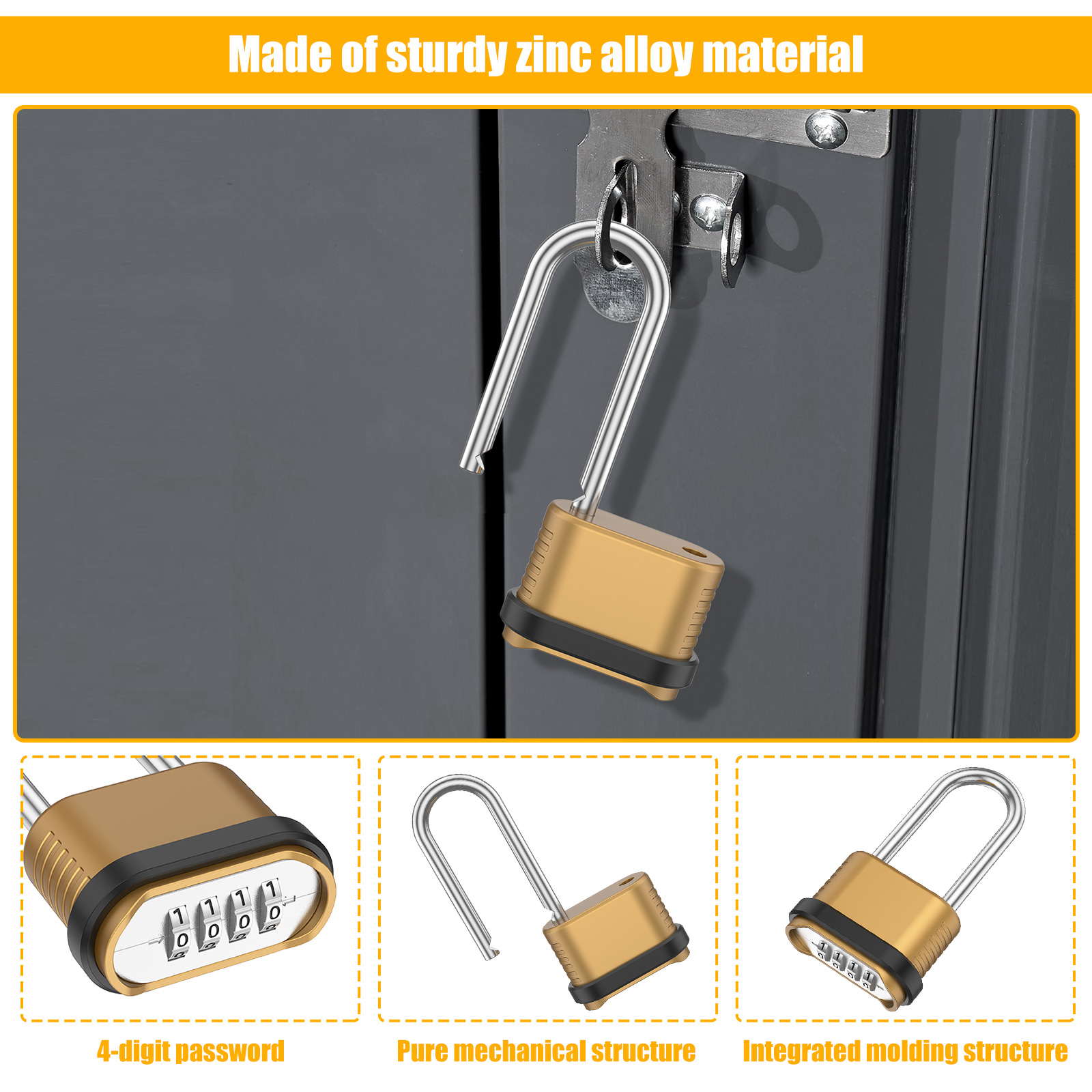 Kombinasyonlu asma kilit 4 han - Smart Garden Gate Lock incelemesi ve fiyatı