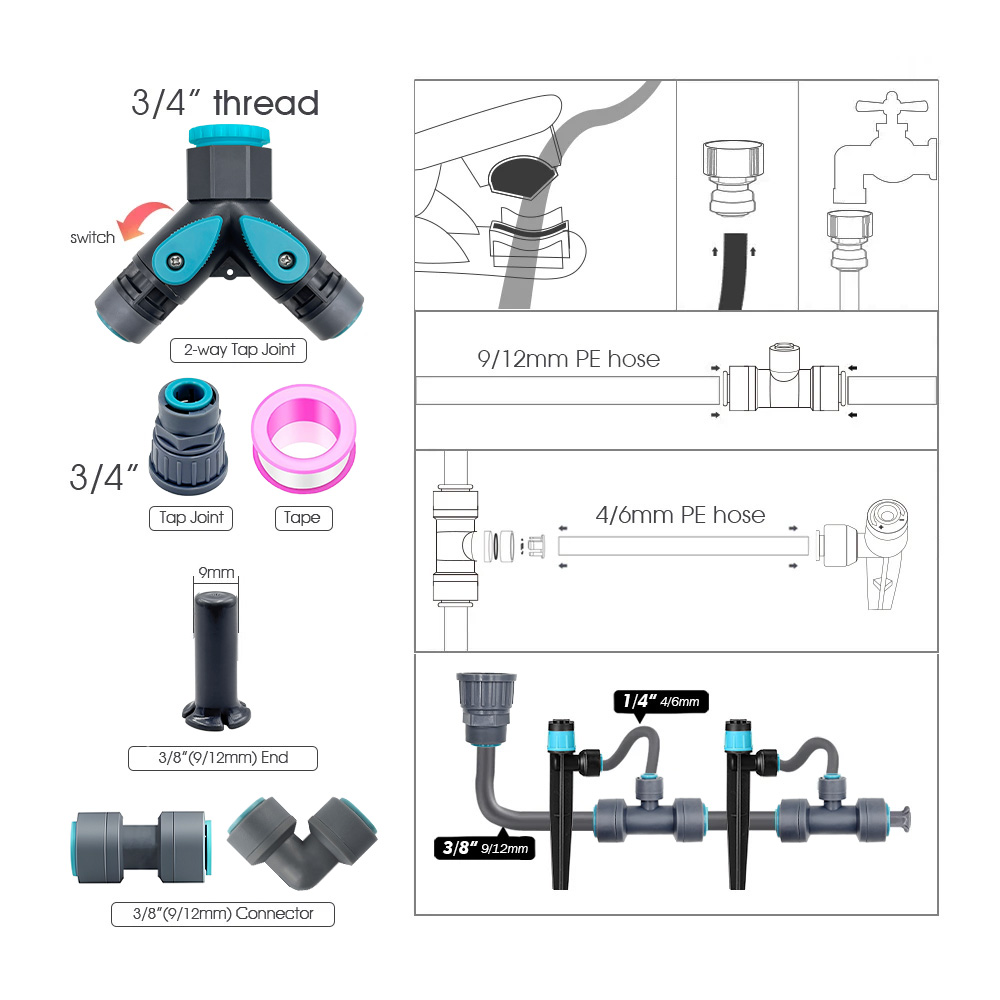 3/8 inç Bubbler Bahçe Sulama S - Smart Garden Hose incelemesi ve fiyatı