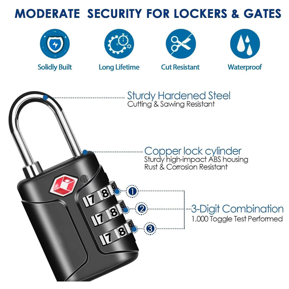 TSA Onaylı Bagaj Kilitleri, Ko - Smart Garden Gate Lock incelemesi ve fiyatı