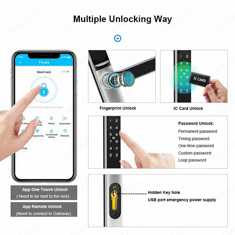 TTLock App akıllı alüminyum ka - Smart Garden Gate Lock incelemesi ve fiyatı